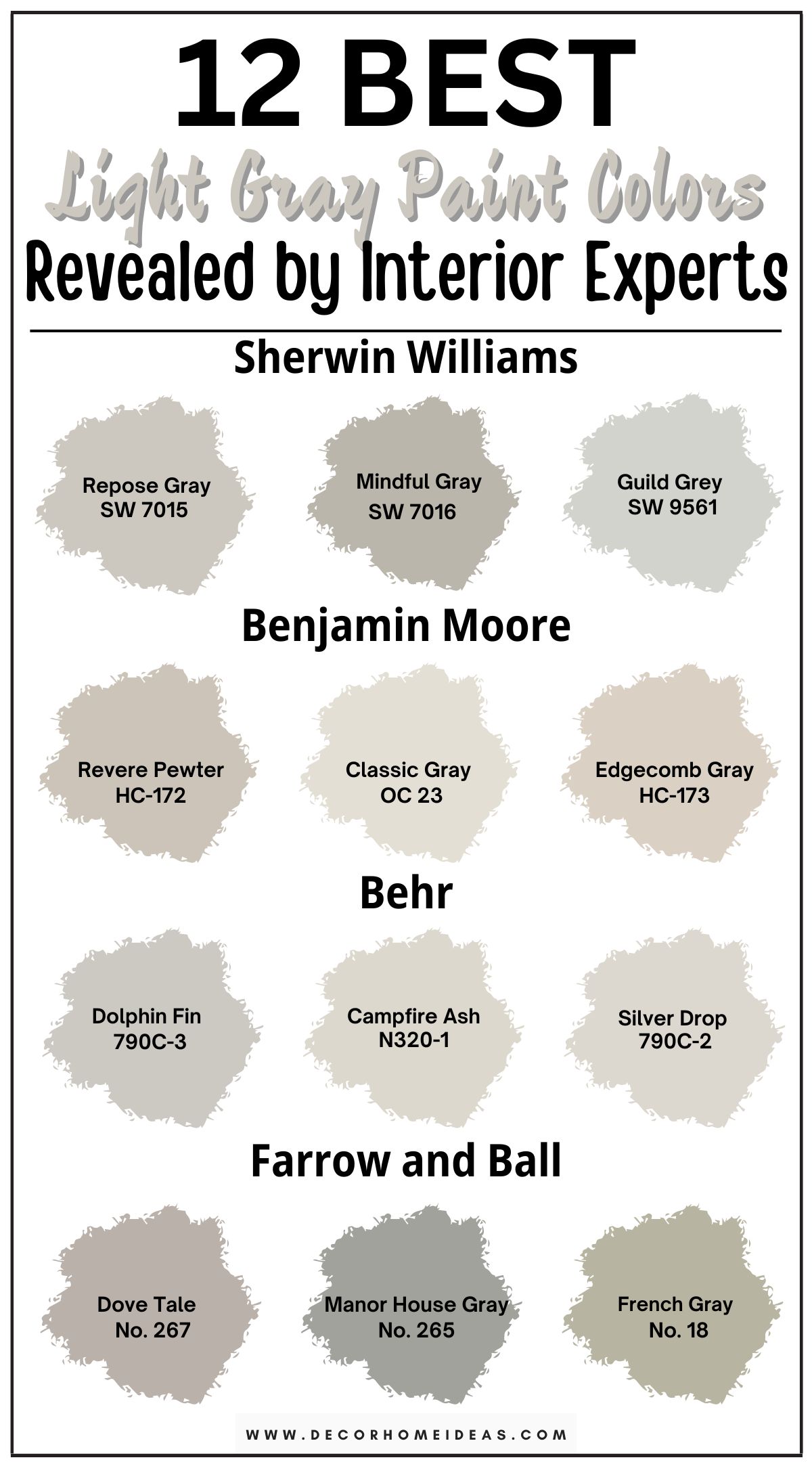 12 elegantes colores de pintura gris claro para una casa moderna