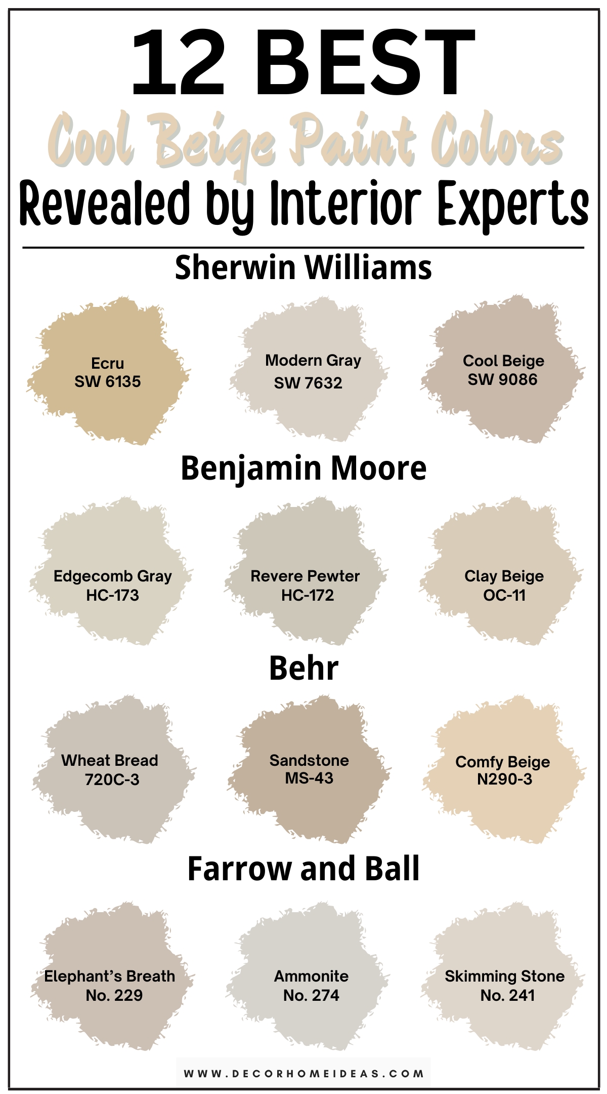 Descubra 12 colores de pintura beige fríos para dar un aire fresco a su hogar. Estos tonos sutiles y sofisticados ofrecen una mezcla perfecta de calidez y frescura, creando un ambiente refrescante y moderno. Ideales para salones, dormitorios y cocinas, estos tonos beige fríos recomendados por diseñadores proporcionan un fondo versátil que complementa una gran variedad de estilos de decoración. Tanto si busca una estética minimalista como un espacio acogedor, estos colores de pintura beige frío realzarán sus interiores con su atractivo atemporal y su discreta elegancia. Transforme su hogar con estos frescos tonos beige fríos.