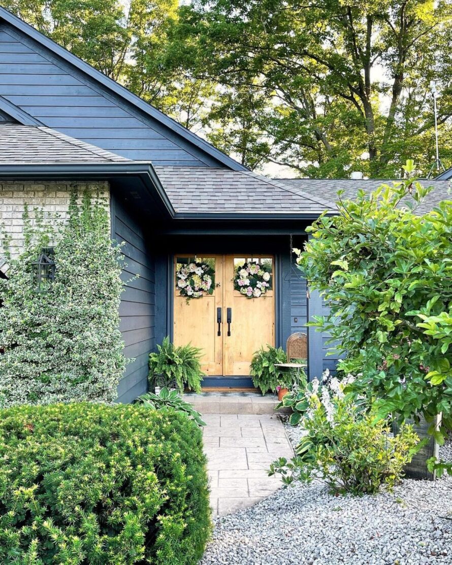 24 ideas innovadoras de jardinería para el jardín delantero 24