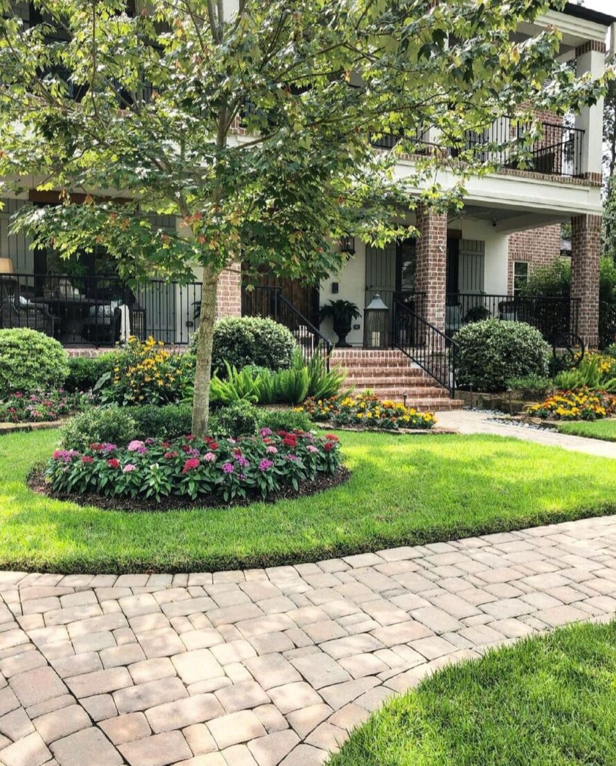 24 ideas innovadoras de jardinería para el jardín delantero 8