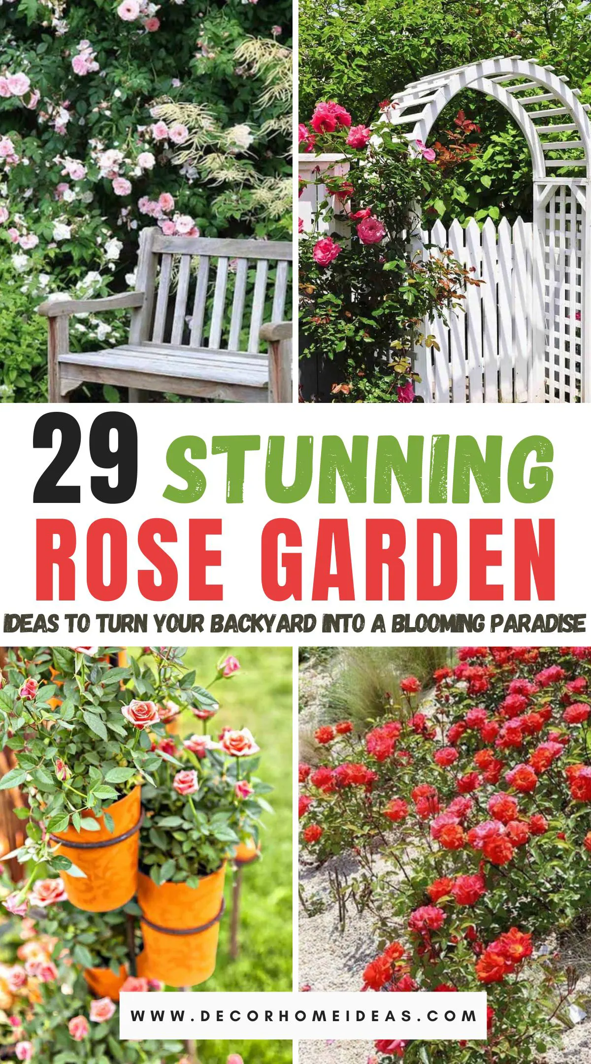 Descubra 29 impresionantes ideas de rosaledas que transformarán su jardín en un paraíso en flor. Desde elegantes enrejados cubiertos de vibrantes rosas hasta encantadores caminos ajardinados bordeados de fragantes flores, estos creativos diseños te inspirarán para crear tu propio oasis exuberante. ¿Siente curiosidad por ver cómo puede hacer realidad estas impresionantes ideas?
