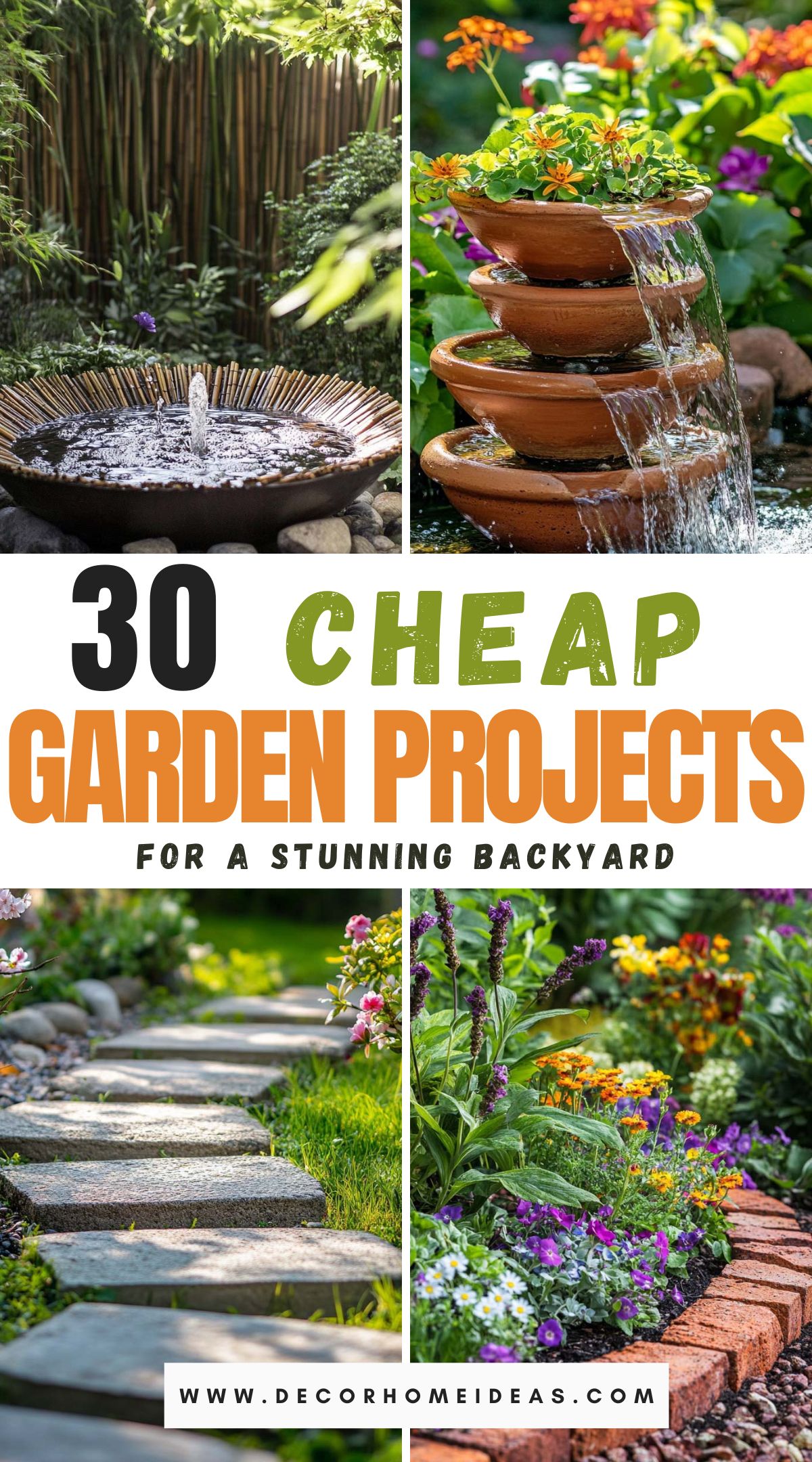 Transforma tu jardín en un impresionante oasis sin gastarte una fortuna. Descubre 30 proyectos de bricolaje baratos y fáciles que cualquiera puede hacer. Desde sencillos trucos de decoración hasta brillantes ideas para plantar, estos consejos económicos harán que tu jardín sea la envidia del vecindario. Haz clic para ver lo fácil que es embellecer tu espacio exterior hoy mismo.