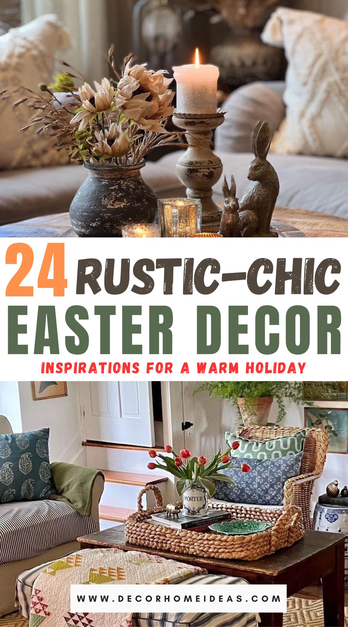 Las mejores ideas de decoración rústica de Pascua
