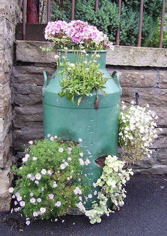Un mini jardín de flores vertical