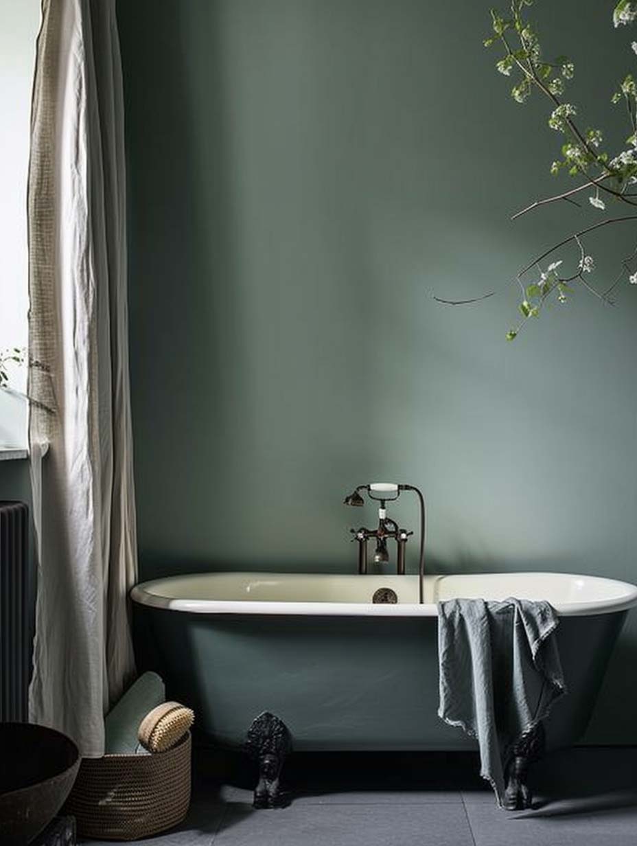 Farrow and Ball Green Smoke Cuarto de baño
