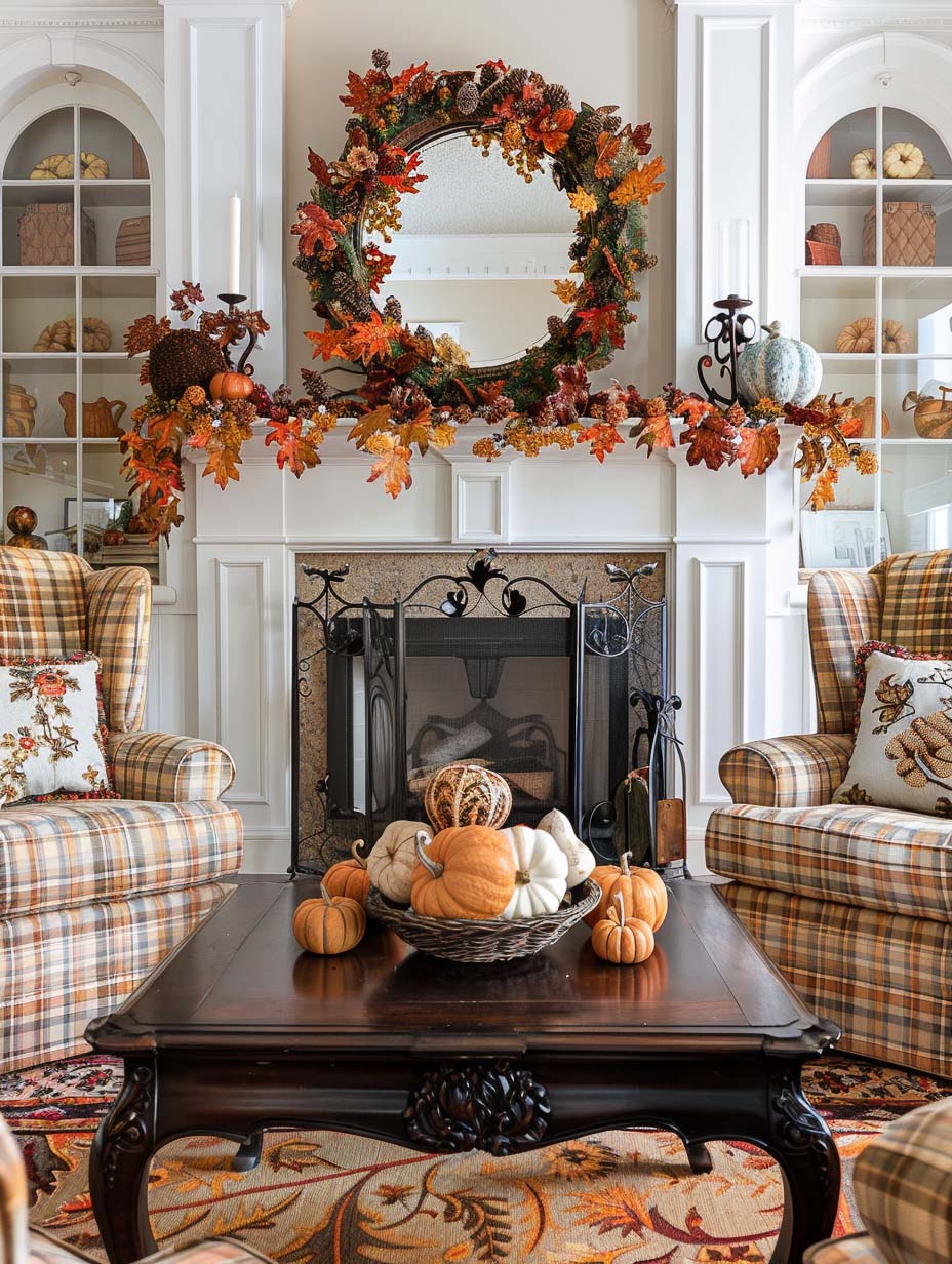 ideas de decoración de otoño mantel 7