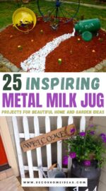 las mejores ideas DIY de jarras de leche de metal para el hogar y el jardín