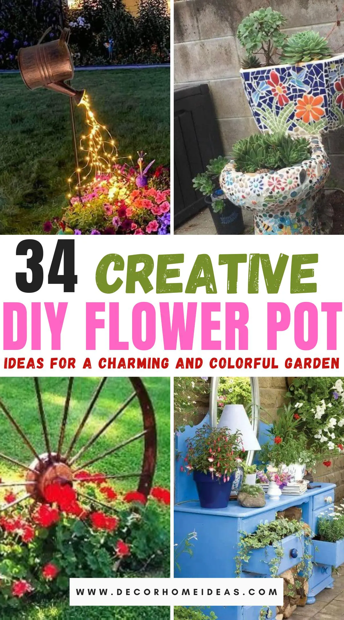 ¡Da rienda suelta a tu creatividad en el jardín con estas 34 ideas DIY para macetas! Transforma tu espacio exterior con estas ideas únicas y fáciles de seguir.