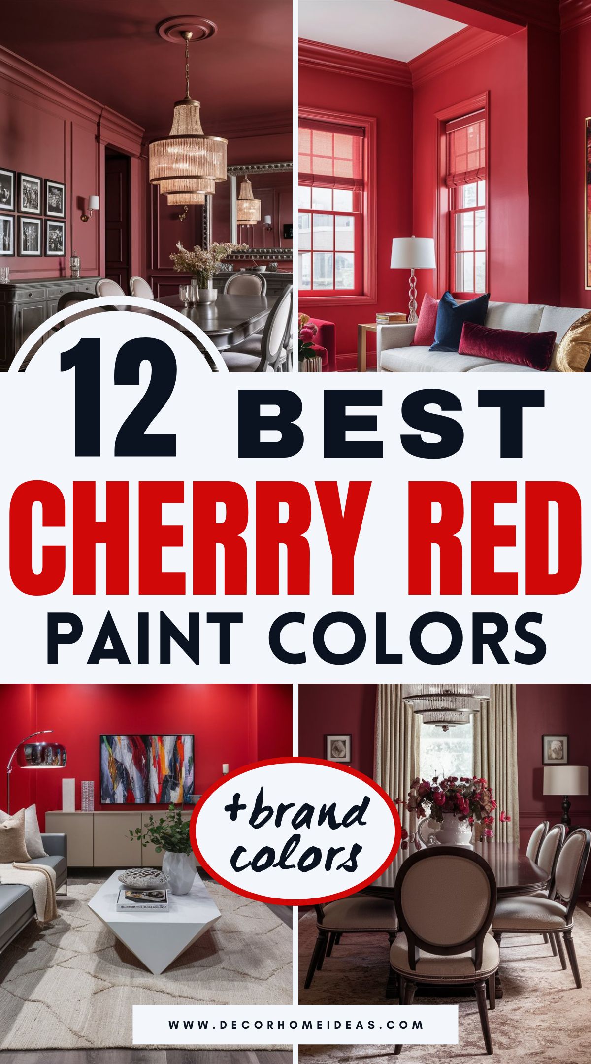 Añada un toque atrevido a su hogar con los 12 mejores colores de pintura rojo cereza. Desde Behr hasta Sherwin-Williams, Benjamin Moore y Farrow & Ball, estos vibrantes tonos aportan energía y calidez a cualquier espacio. Perfectos para paredes o acentos, ¡descubra qué tono se adapta mejor a su estilo!