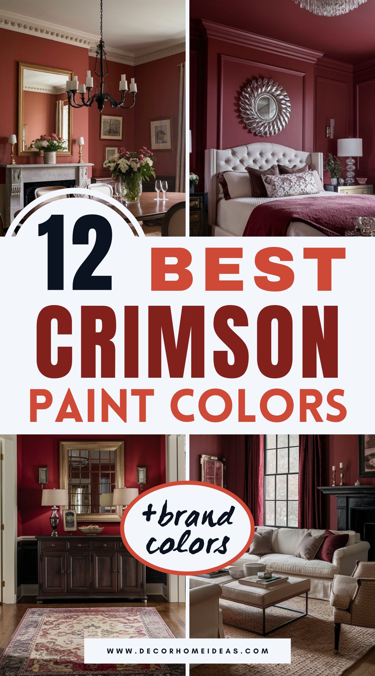 Descubra los 12 mejores colores de pintura carmesí para añadir calidez y vitalidad a su espacio, con las mejores selecciones de Benjamin Moore, Sherwin-Williams, Behr, y Farrow & Ball. Desde rojos profundos y dramáticos hasta tonos carmesí más suaves y ricos, esta guía le ayuda a encontrar el tono perfecto para resaltar cualquier habitación.