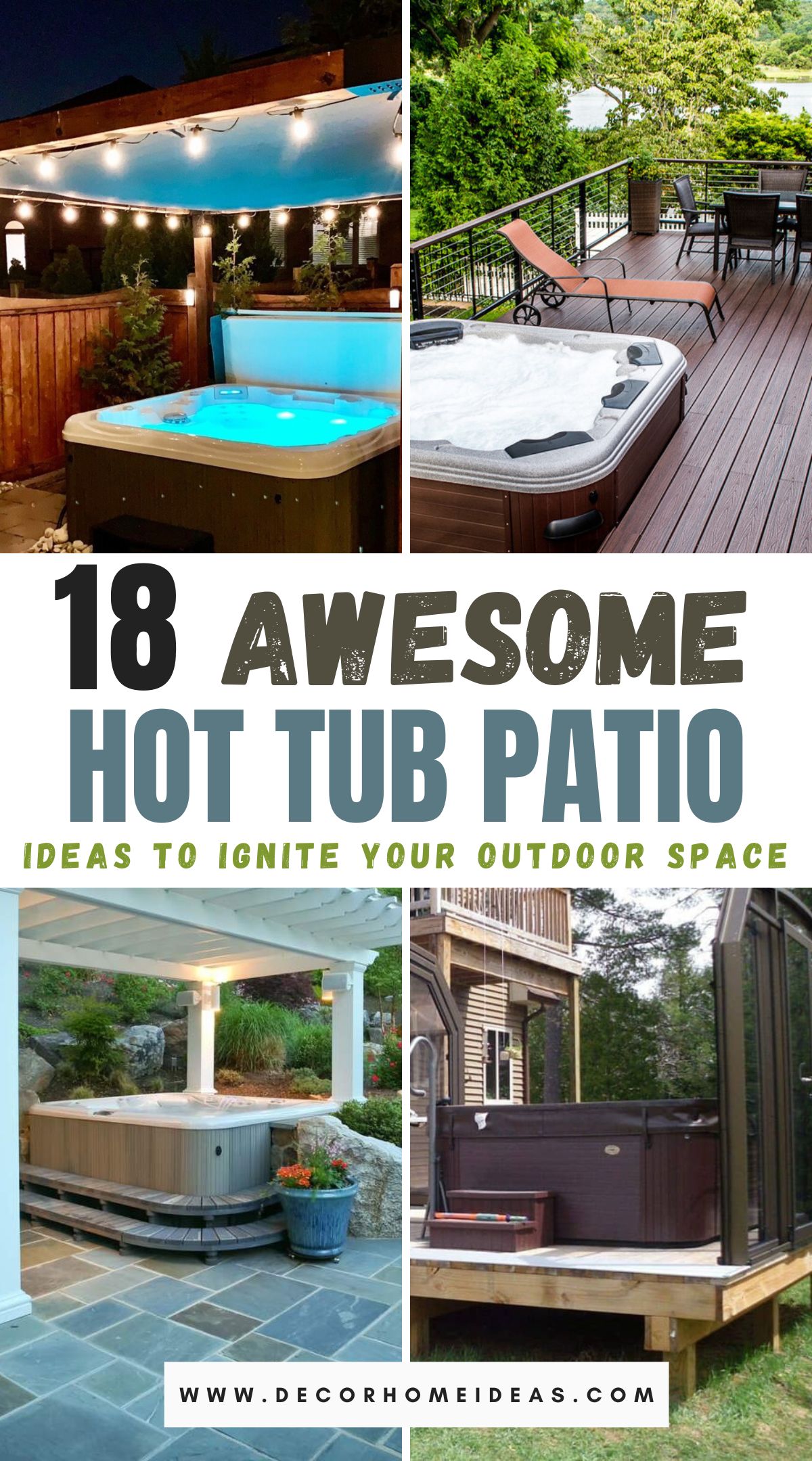 Transforme su jardín en un lujoso oasis con estas 18 ideas para patios con jacuzzi. Desde acogedores refugios rústicos hasta elegantes diseños modernos, descubra formas creativas de mejorar su espacio exterior. Inspírate con diseños únicos, accesorios elegantes y consejos de jardinería inteligentes para convertir tu zona de jacuzzi en el lugar de relajación definitivo. 