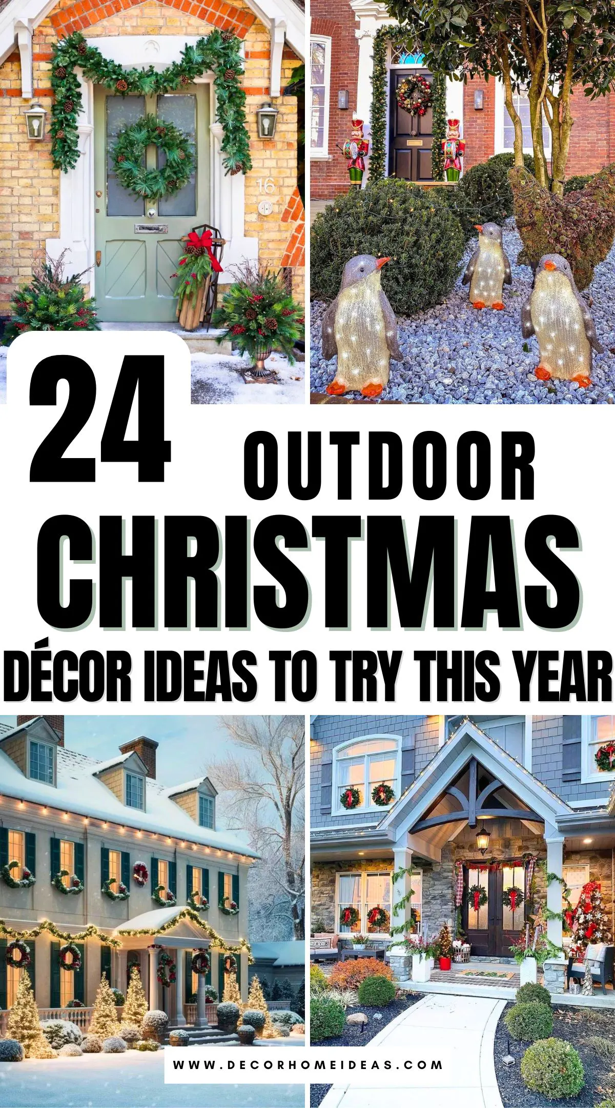 Inspírate con 24 deslumbrantes ideas de decoración navideña para exteriores que llevarán la alegría de las fiestas al exterior de tu casa. Desde mágicos juegos de luces y festivas coronas hasta creativos montajes para el porche y encantadoras decoraciones para el jardín, estas ideas transformarán tu casa en un paraíso invernal. Descubre consejos sencillos y diseños ingeniosos para que tus espacios exteriores brillen y destaquen esta temporada.