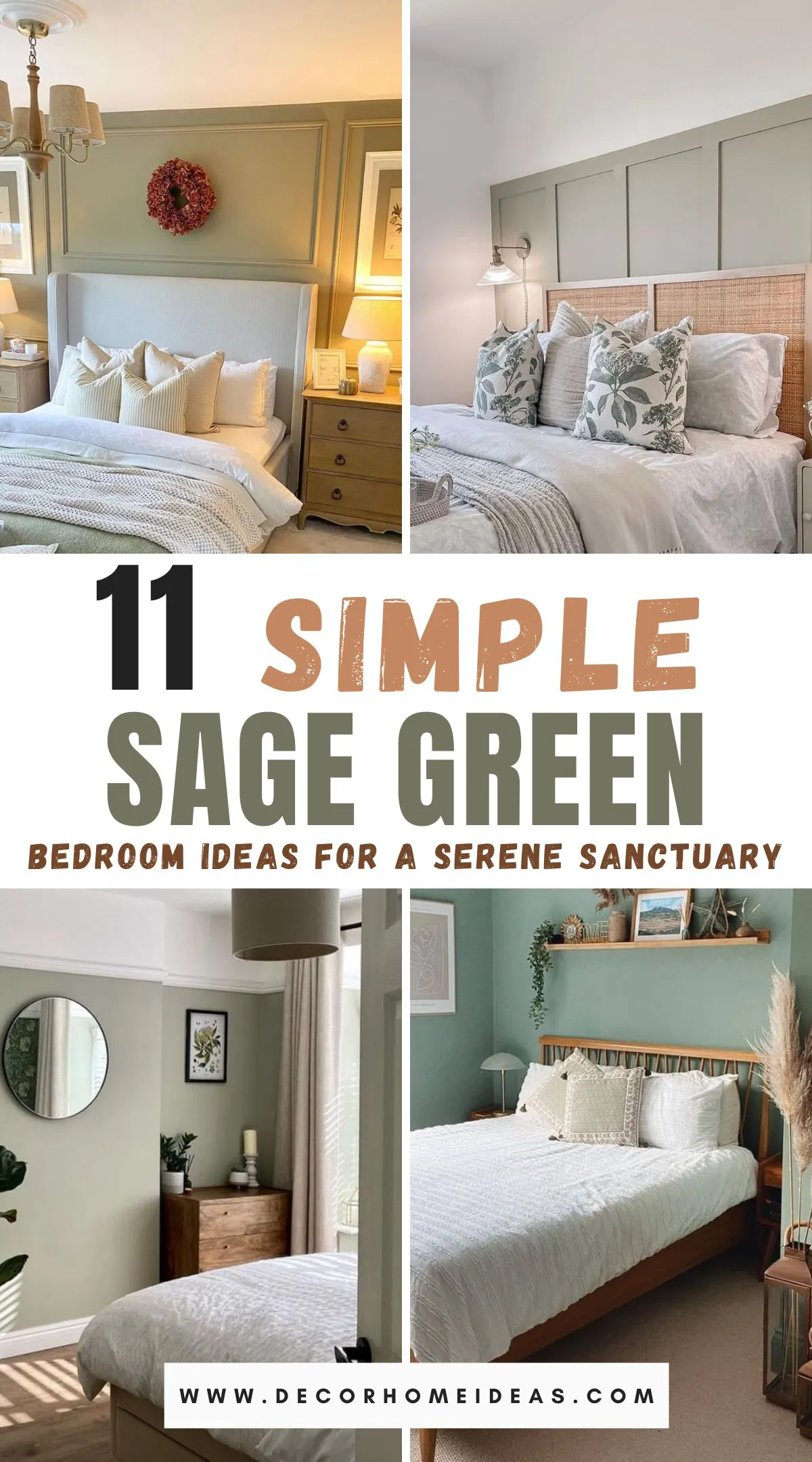 Crea un santuario sereno y elegante con estas 11 sencillas ideas para dormitorios en verde salvia. Desde suaves paredes salvia que aportan un efecto calmante hasta elegantes acentos decorativos que añaden un toque de naturaleza, estas ideas te ayudarán a transformar tu dormitorio en un refugio tranquilo. Descubra cómo incorporar este versátil tono a su espacio para conseguir una atmósfera refrescante y apacible.