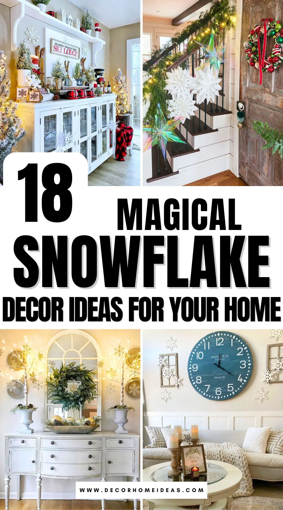 Crea un acogedor país de las maravillas invernal en casa con estas 18 encantadoras ideas de decoración con copos de nieve. Explora formas creativas de utilizar adornos de pared, iluminación, guirnaldas y manteles con temática de copos de nieve que aportan una elegancia helada a cualquier espacio. Perfectas para añadir un toque mágico y estacional a tu hogar.