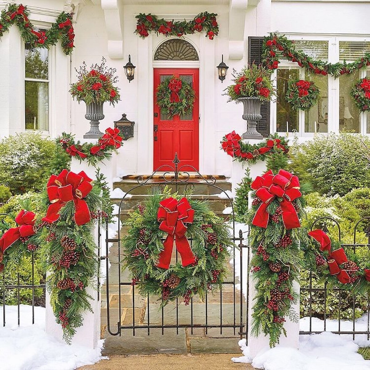 deslumbrantes ideas de decoración navideña para exteriores 17