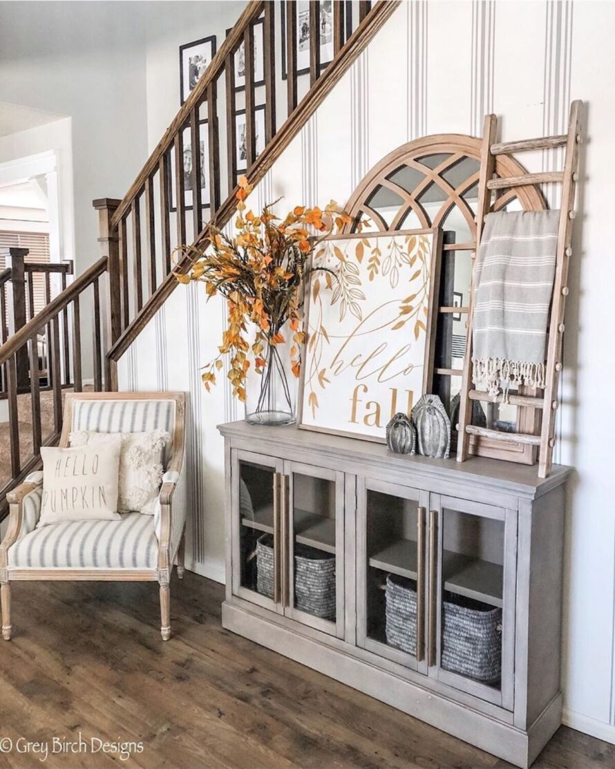 elegantes ideas de decoración otoñal neutra 12