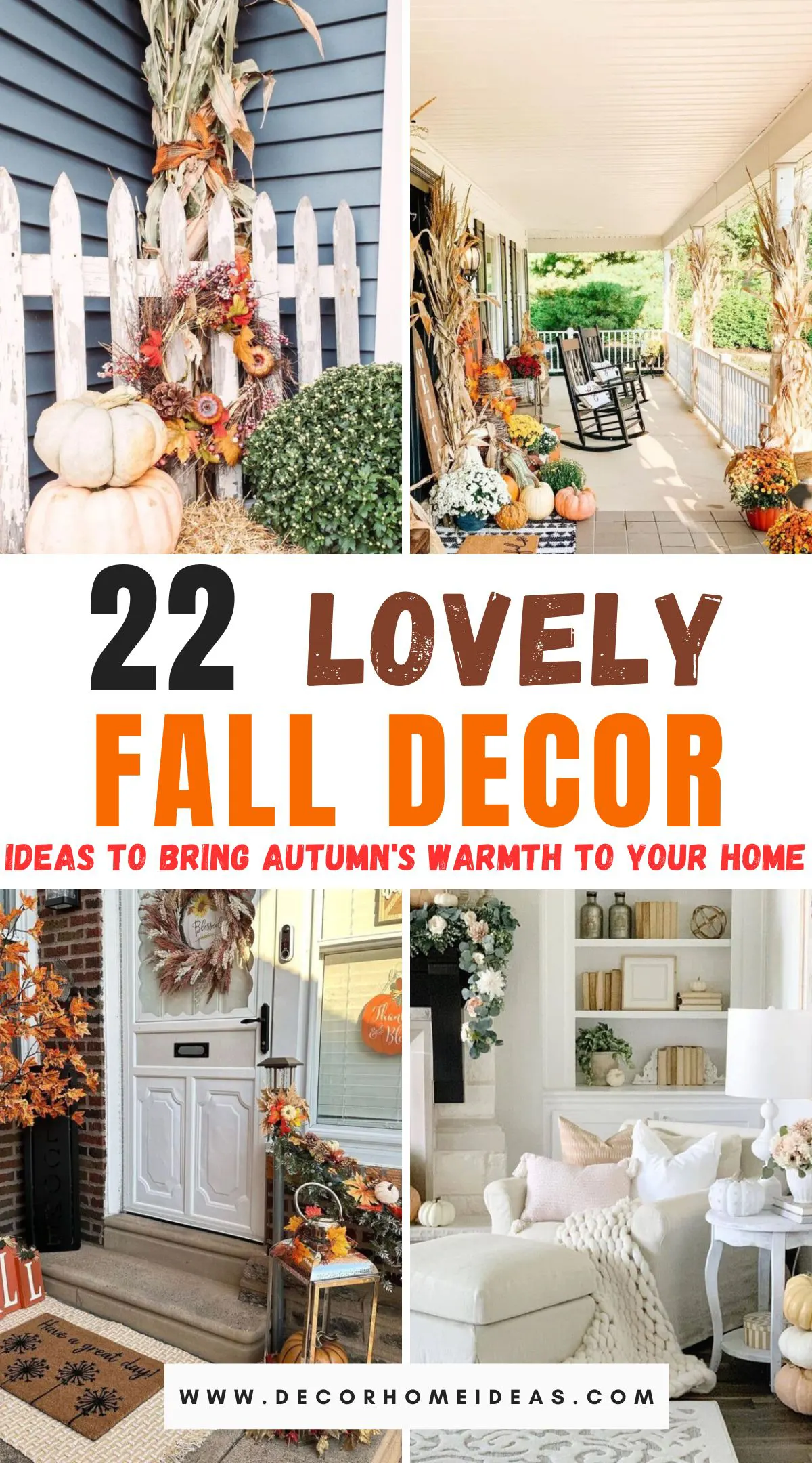 Abraza la belleza del otoño con 22 encantadoras ideas de decoración otoñal que llenarán tu hogar de calidez y vibrantes colores de temporada. Desde centros de mesa rústicos hasta texturas acogedoras, explora formas creativas de infundir a cada habitación los ricos matices y el encanto del otoño. ¿Listo para transformar tu espacio para la temporada?