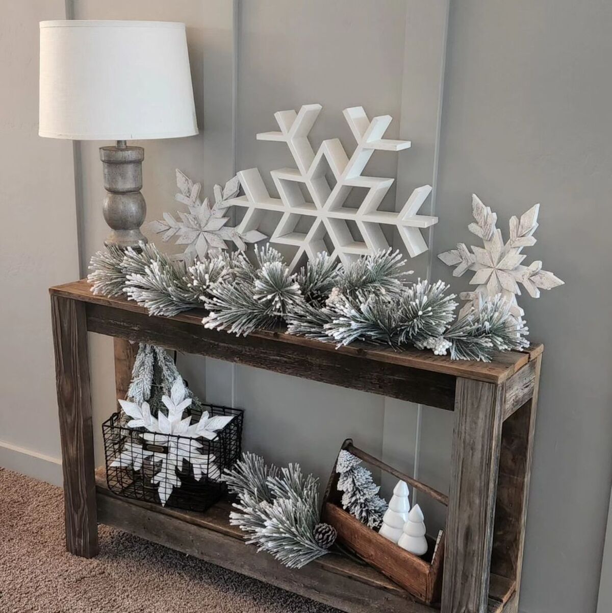 encantadoras ideas de decoración con copos de nieve 14