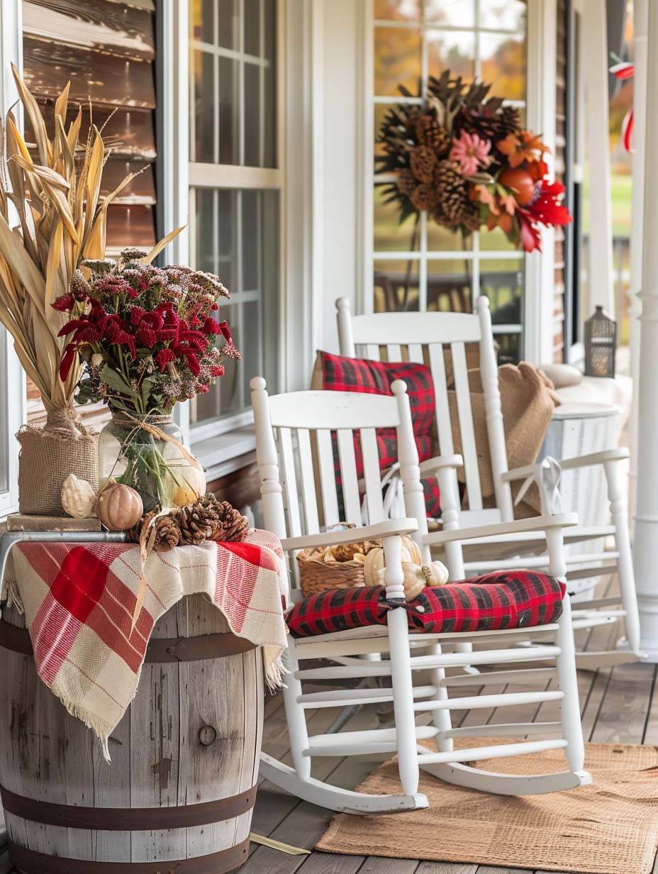otoño porche delantero ideas de decoración 1