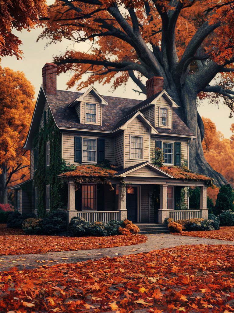 16. Casa victoriana con árboles majestuosos