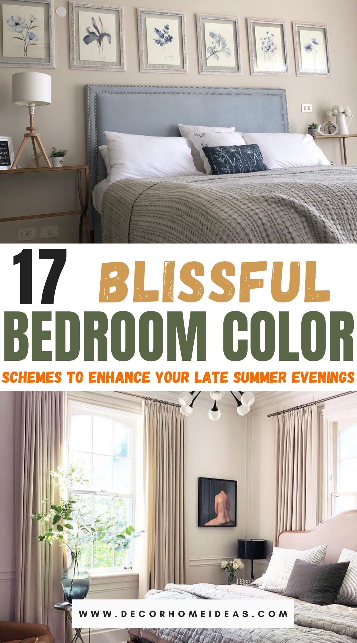 ideas de combinaciones de colores para el dormitorio a finales de verano