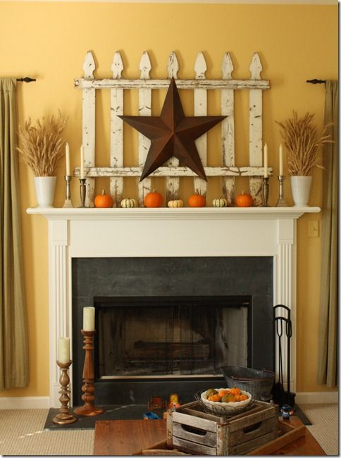 Calabazas en miniatura Velas neutras Idea para decorar la chimenea en otoño #falldecor #mantel #manteldecor #homedecor #decoratingideas #decorhomeideas