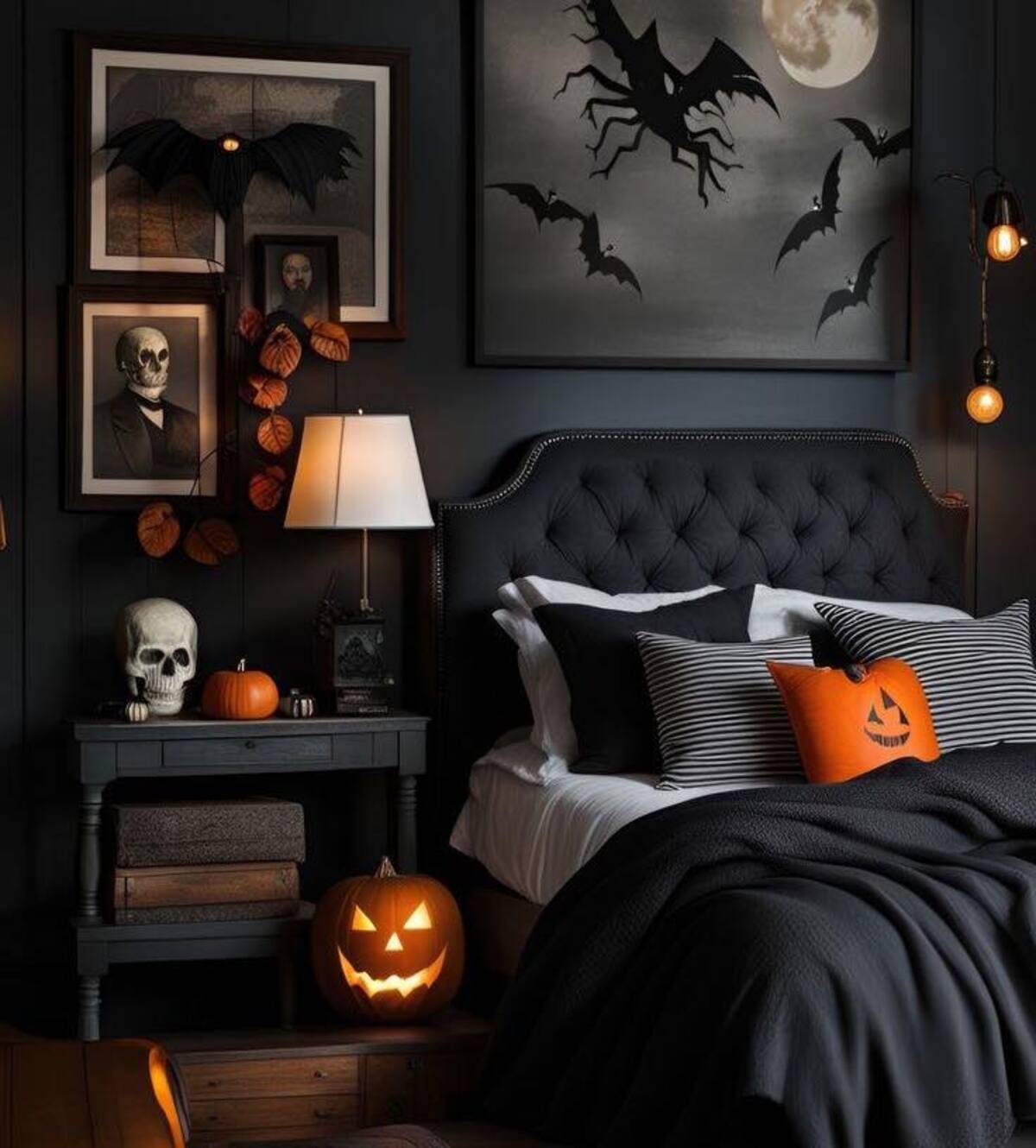 espeluznante halloween dormitorio ideas de decoración 7