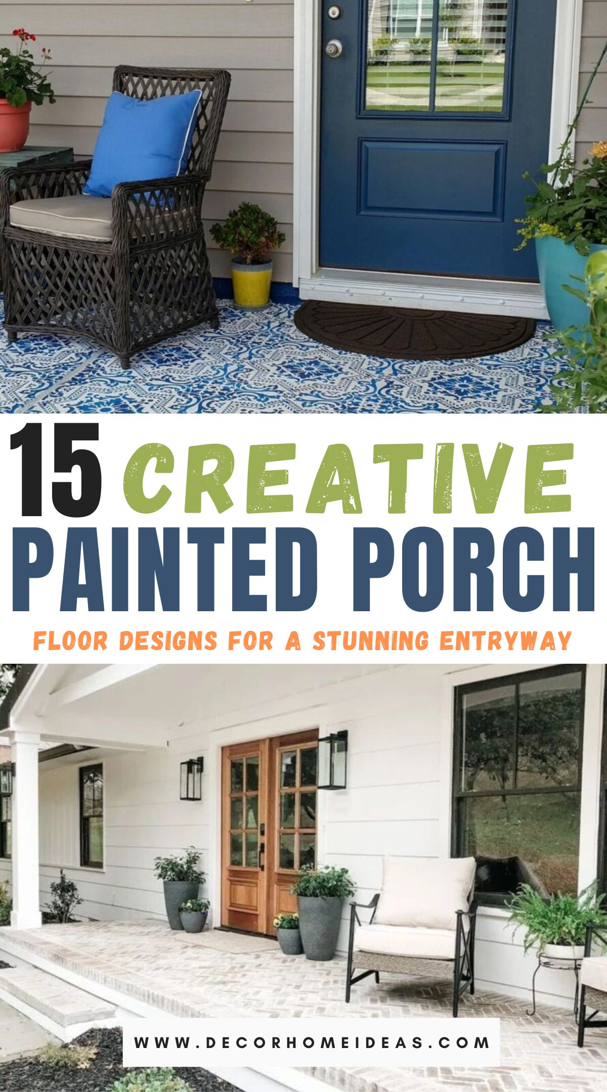 top ideas de suelos pintados para porches